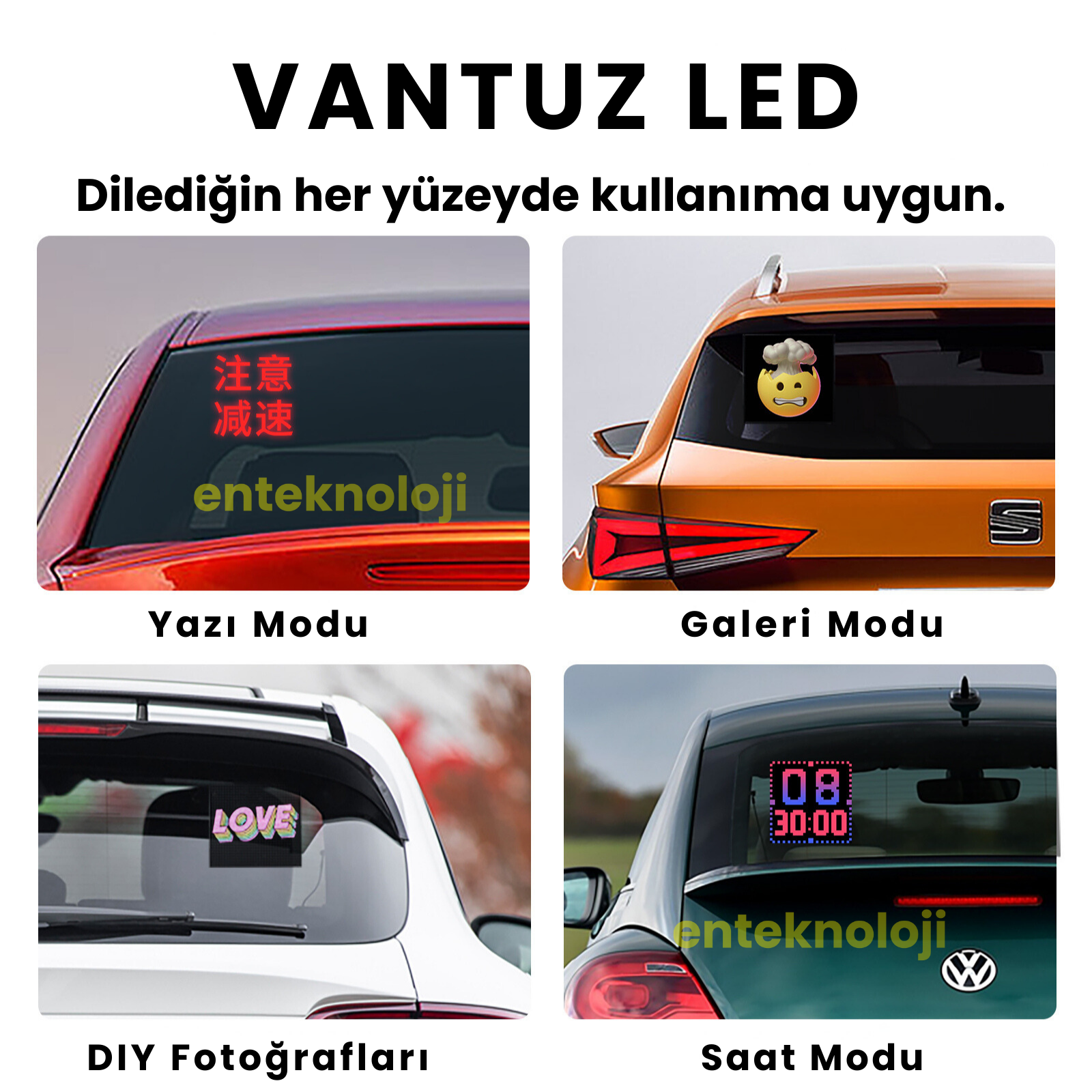 Vantuz Led Ekran (13x12cm)