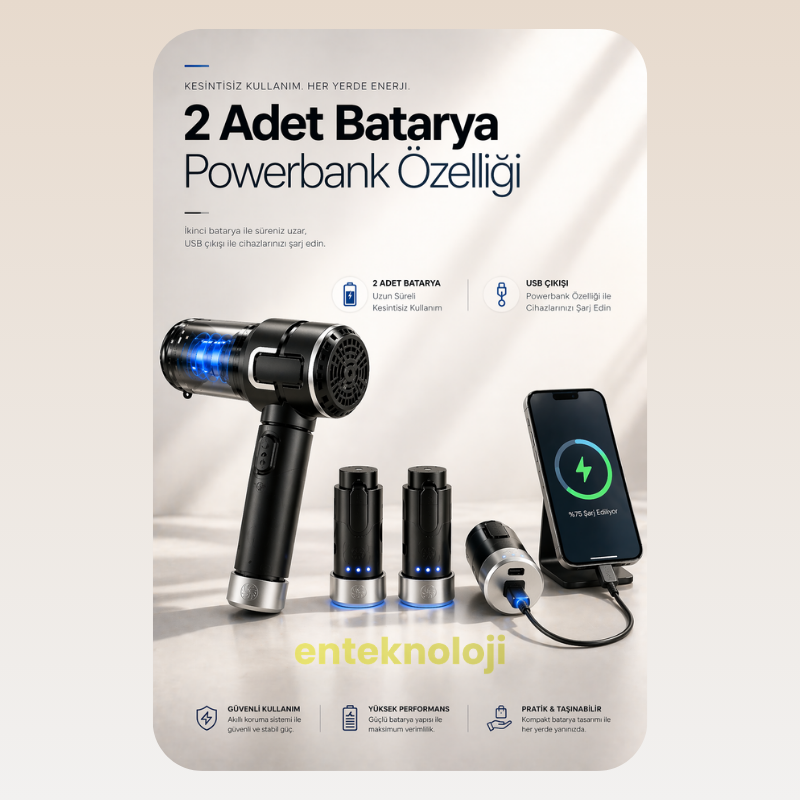 Harvox Araç İçi Süpürgesi HXVC-005 (Siyah - Gri )