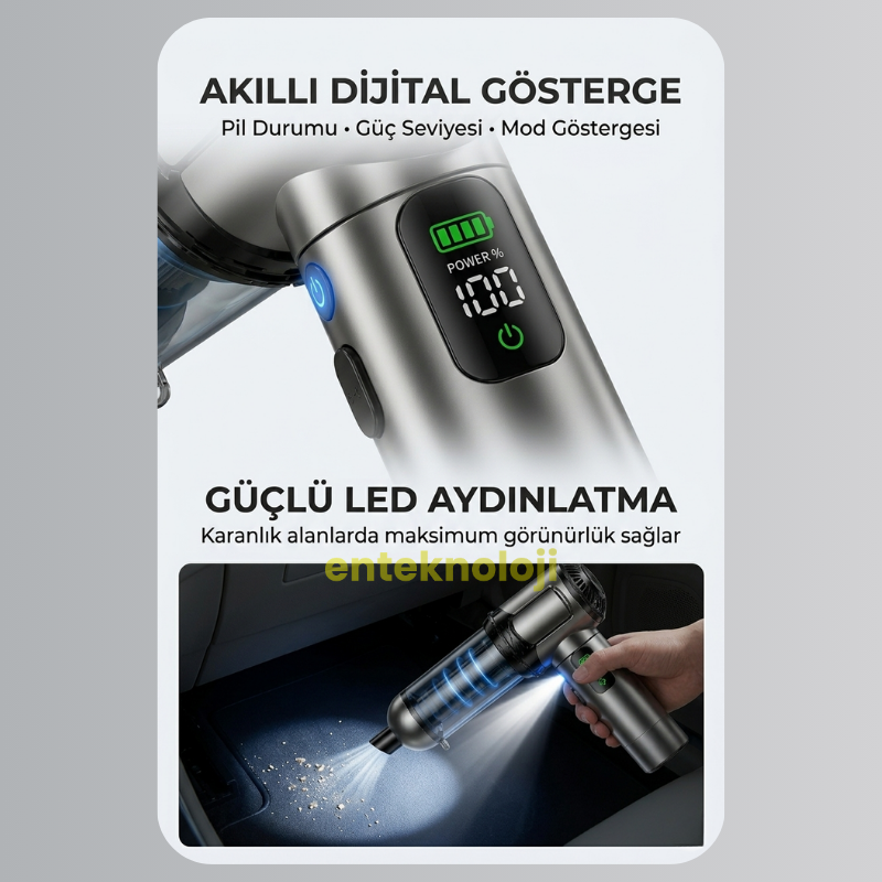 Harvox Araç İçi Süpürgesi HXVC-004 (Gri - Siyah)