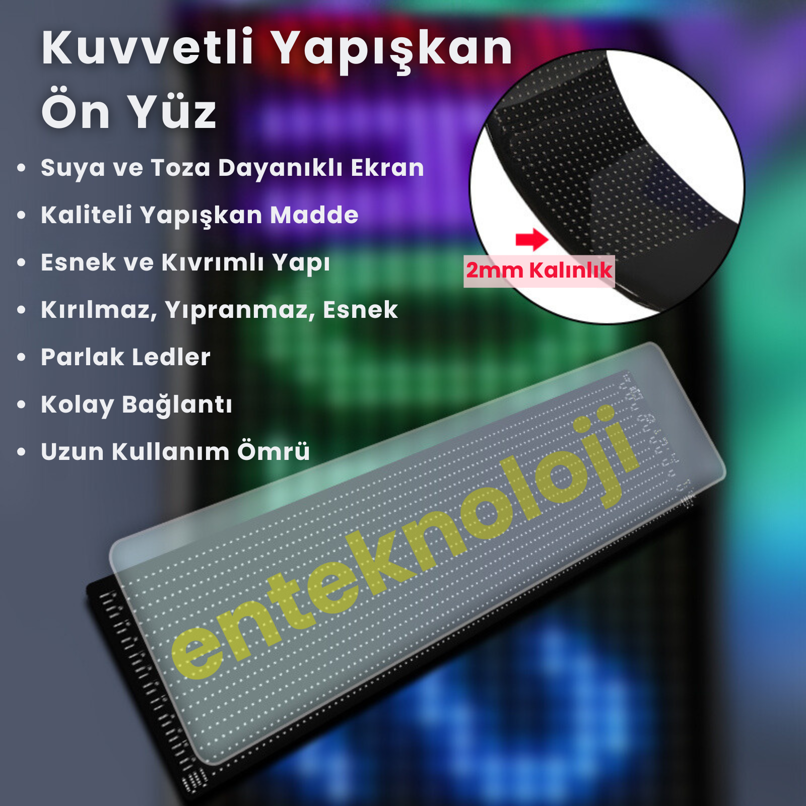 Kişiselleştirilebilir Matrix Car LED Ekran (90x19cm)