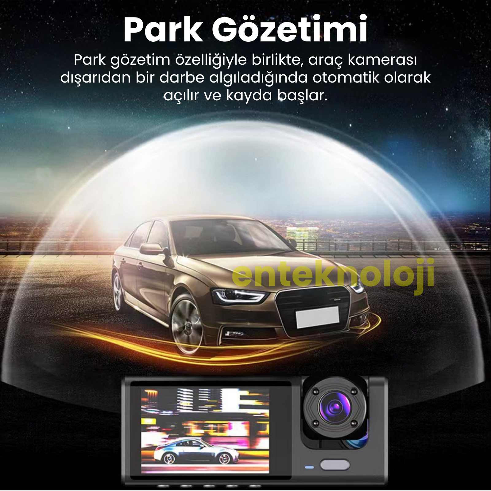Araç İçi HD Kamera 3 Kameralı C309 (Arka Görüş Kamerası Hediye)