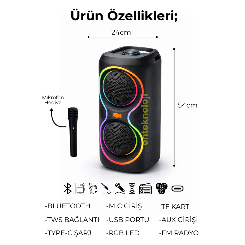 RGB Renkli Hoparlör HX-SP-M8203