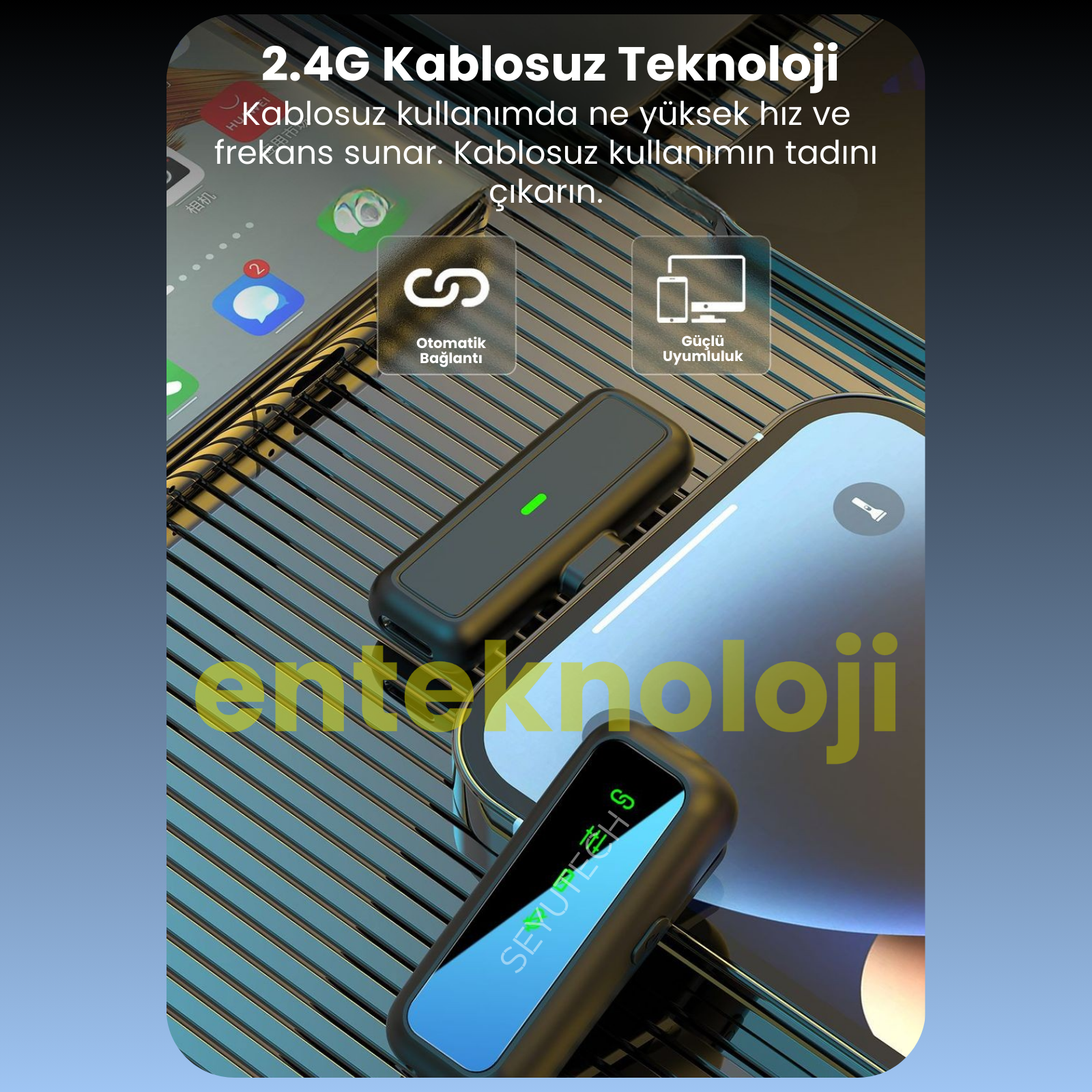 Kablosuz Yaka Mikrofonu Wireless Şarj Kutulu SX-6